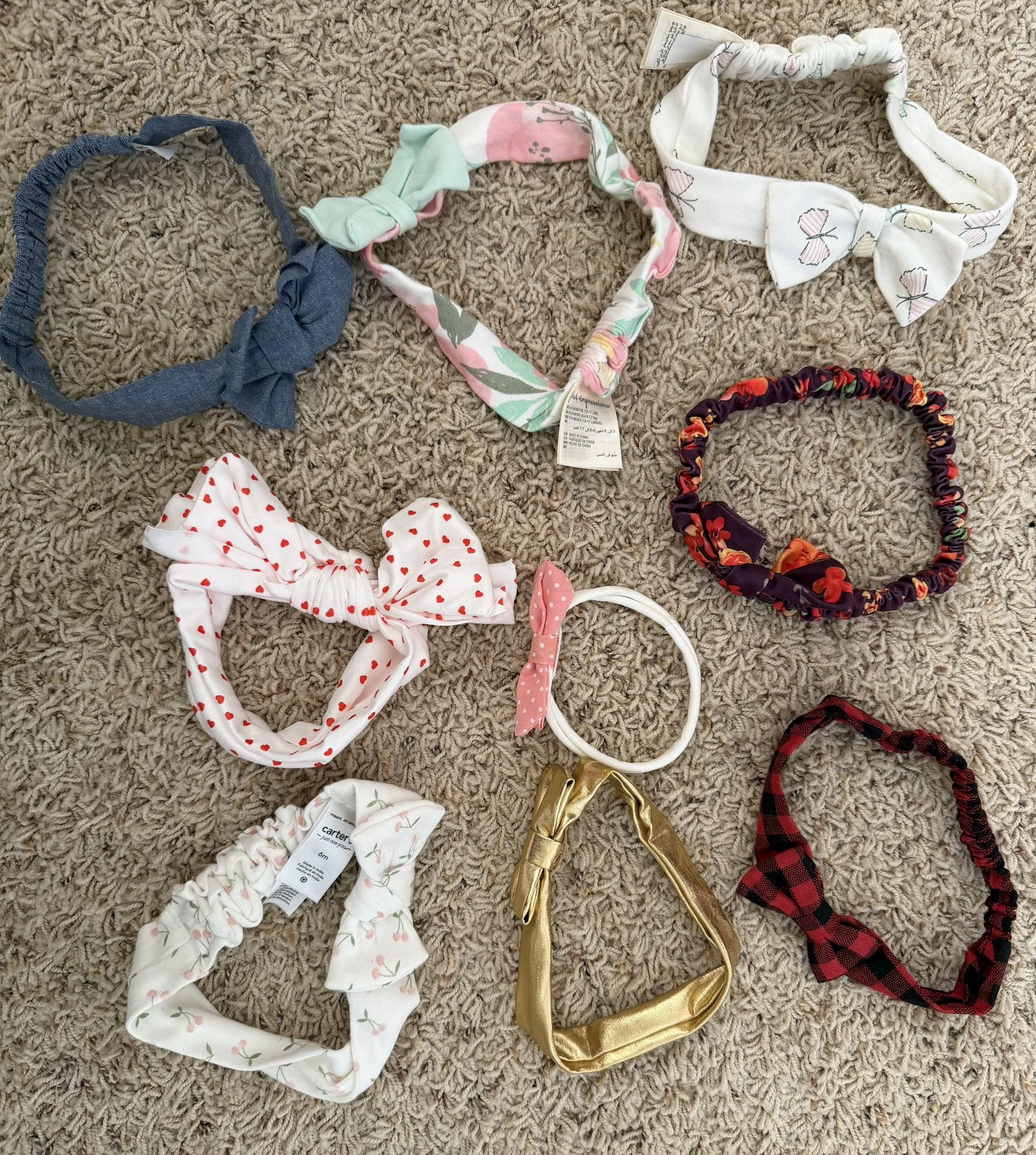 Baby Bow Headbands - 9 Pieces
