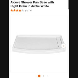 60x30 CURVE AMERICAN STANDARD RIGHT  HOLE SHOWER PAN NEW