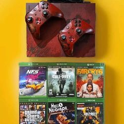 Xbox One S 2TB Limited Edition Console - Gears of War 4 Bundle Full Set, 6 Games
