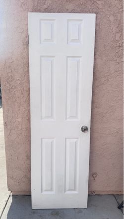 24 in. x 80 in. 6 Panel Textured Hollow Core Primed & Painted White Composite Interior Door Slab