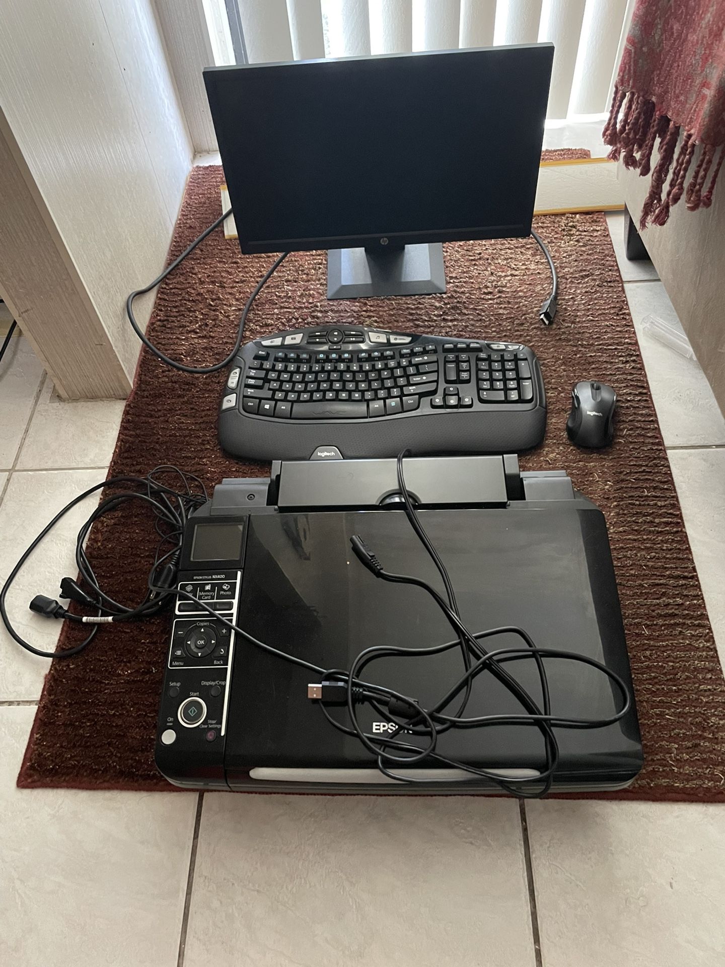 Monitor,Keyboard ,Wireless Mouse & Printer