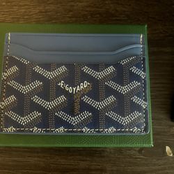 Goyard Wallet Navy Blue With Papers