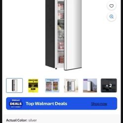 BANGSON Upright Freezer, 7.0 Cu.ft Freestanding Freezer, Convertible Upright Freezer/Refrigerator, Single Door for Kitchen, Office, Apartment, Silver