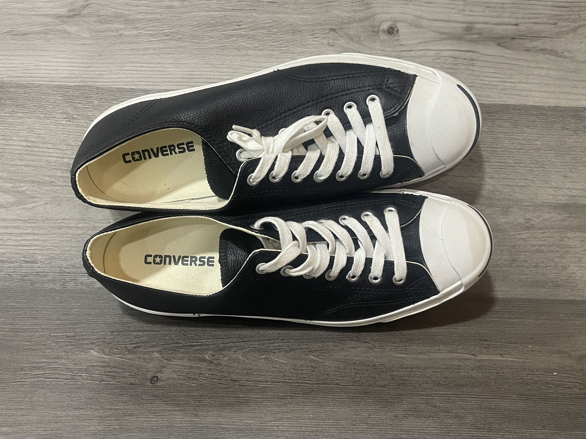 Converse Unisex Men’s/Women’s Jack Purcell Classic Leather Black White Shoes