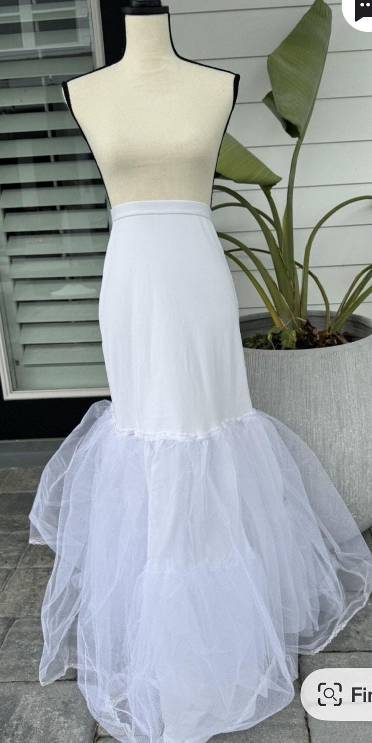 A-Line Petticoat Slip On White Tulle