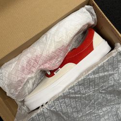 Vans Era Retro Skate Red Orange Marshmallow size 8.5