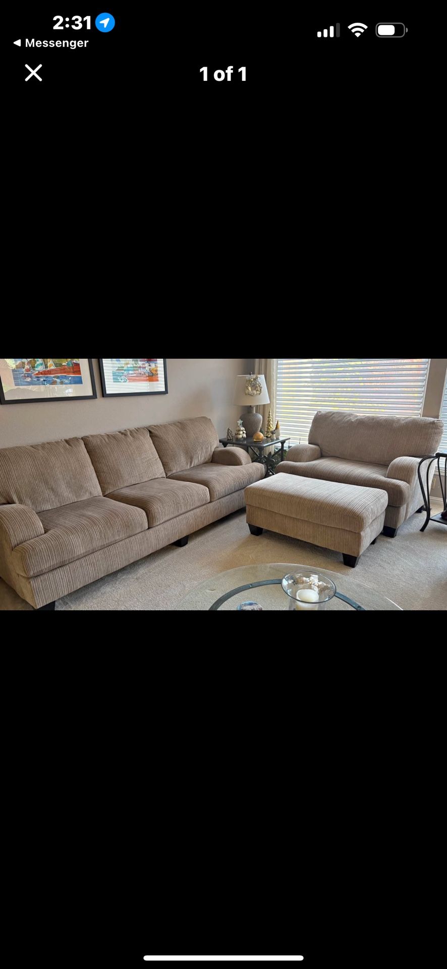 Couch Chair With Ottoman Good Condition Clean We Sell All The Time Delivery $40 Local