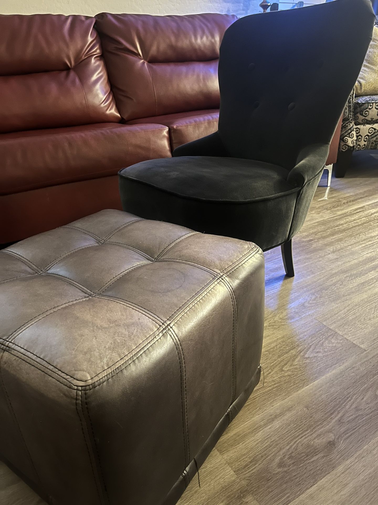 Antique Arm Chair Boutique Accent Chair And Leather Ottoman