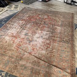 Bohemian Style Distressed Area Rug 7x9
