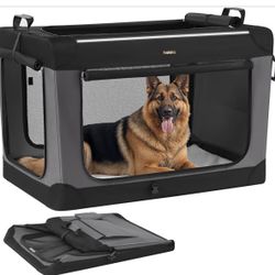 Collapsible Dog Crate, 42-Inch Portable Dog Travel Crate for Large Dogs, 
