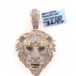Pendant Daimond Gold 10K Lion Head  