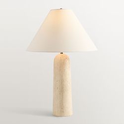 Pottery Barn Marlo Travertine 27” Table Lamps