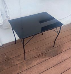 Black Patio Iron Side Table