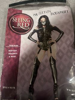 Women’s Skeleton Bodysuit Costume Size Large