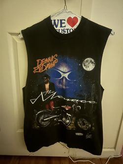 Vintage Rodman basketball rockstar sleeveless T-shirt (Sz-(medium) #Streetwear