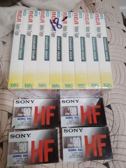 RCA VHS Tapes and Sony HF90 Cassette Tapes Bundle