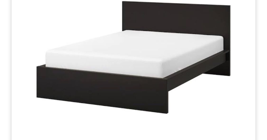 Ikea Queen Bed Frame with Slates and Beam