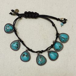 New, Lucky Brand Turquoise Leather Bracelet