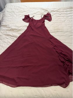 Maroon off-shoulder Maxi Dress