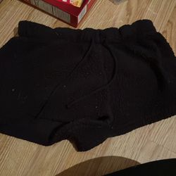 Fluffy Black Booty Shorts
