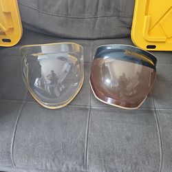 Vintage Bubble Shield Lot Of 2 For Motorcycle Helmet 
