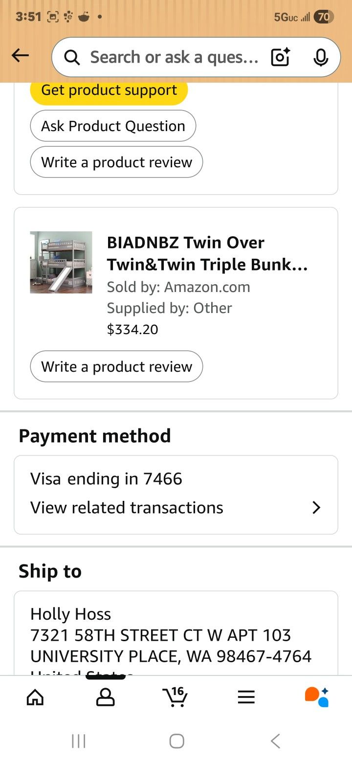 New Triple Bunk W/slide