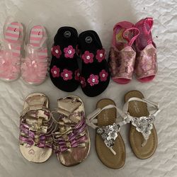 Bundle Of 5 Girls Toddler Size 7 Shoes