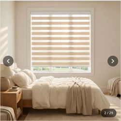 $30 Milo Linen Light Filtering Zebra Shade 54*75