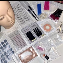 Hoka Lash Eyelash Extension Kit Practice Mannequin Head, Lash & More   