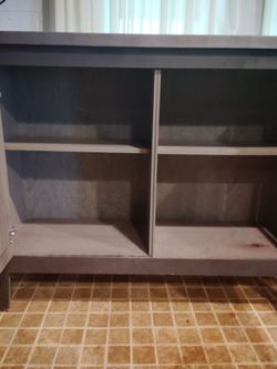 Dark Wood Storage Cabinet with Shelves