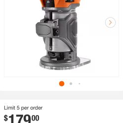 RIDGID 18v Brushless Compact Router 