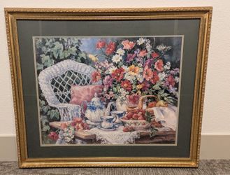 Vintage Framed Cottage and Floral Art