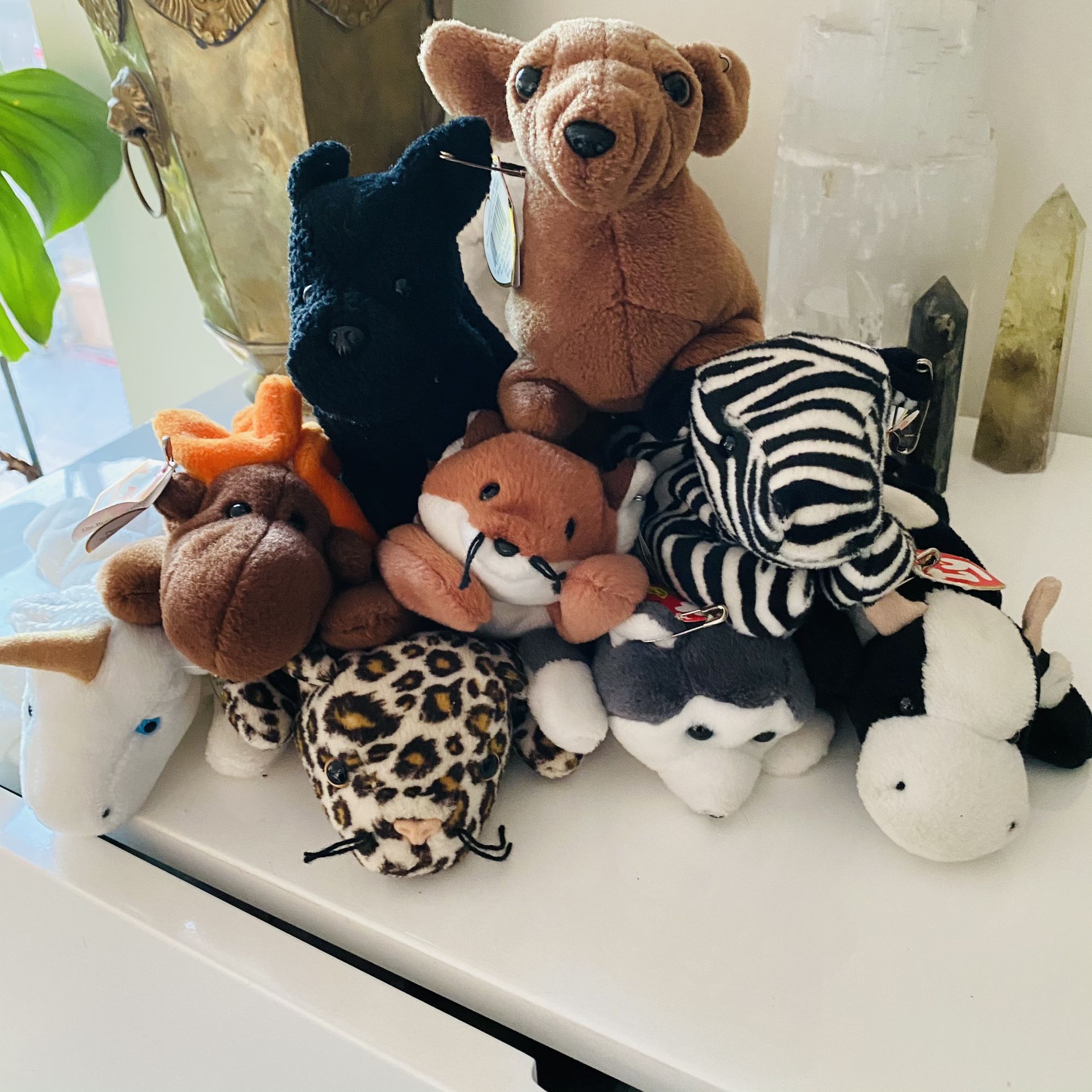 Vintage TY Original 1990s y2k Beanie Babies Stuffed Animal Toy Bundle Collection