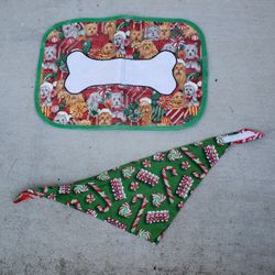 Christmas Dog Mat & Bandana