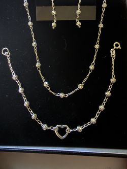 925 silver womans necklace / braclet / ear ring set