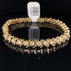 14KT Yellow Gold 7” Diamond Tennis Bracelet 15.90g 3.5CTW 164660/11