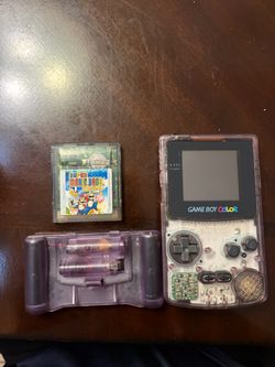 Nintendo Game Boy Color Atomic Purple + Super Mario Bros Deluxe - READ