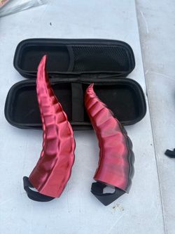 3D Printed Red and Black Cosplay Horns with Case