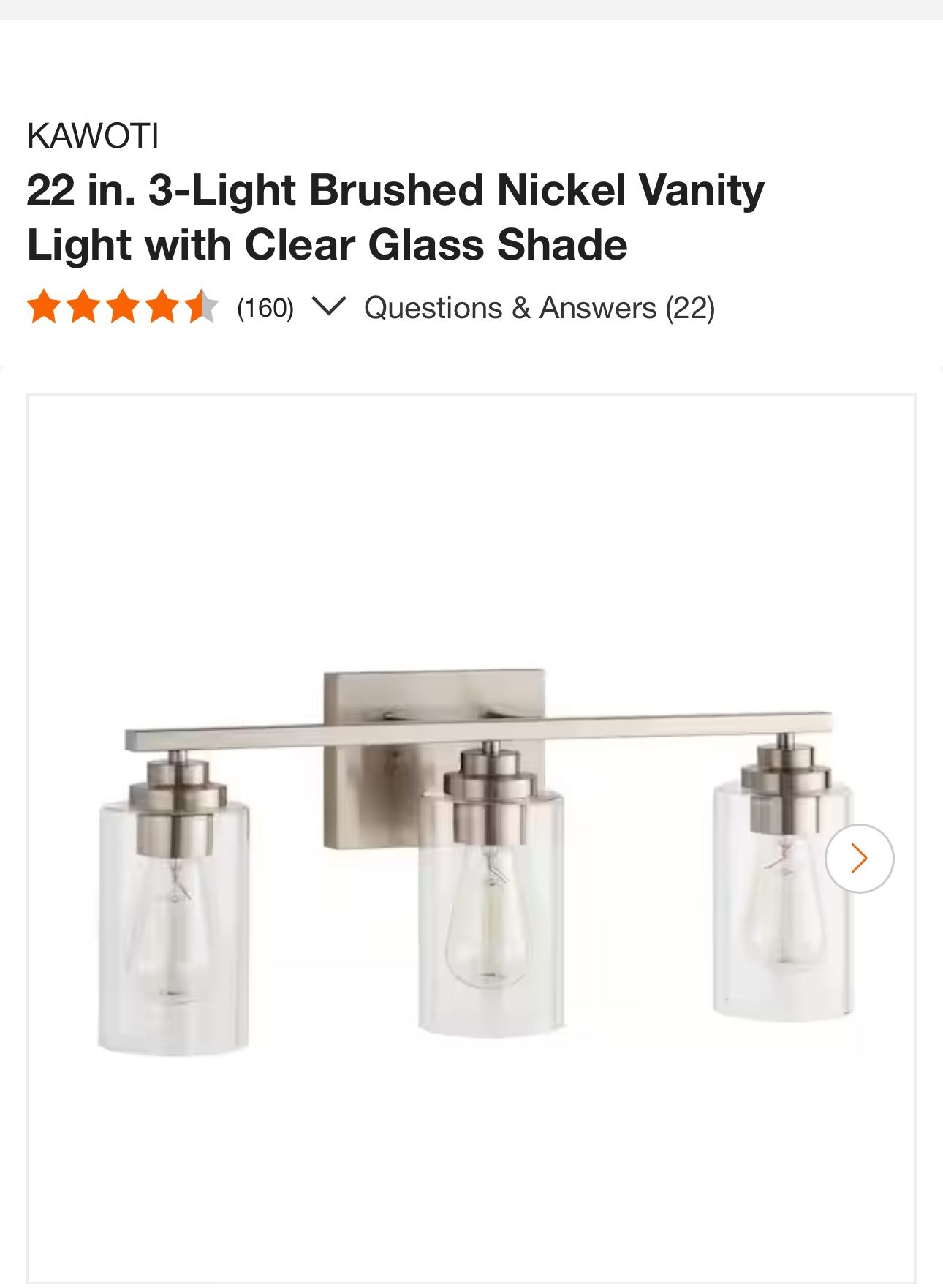 3 Light Brushed Nickel Vanity Light