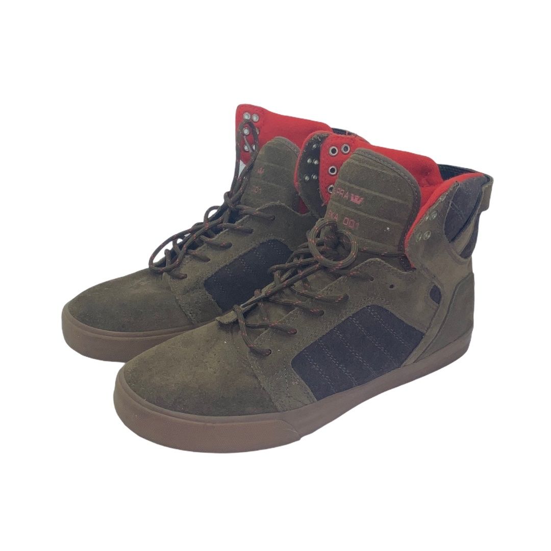 SUPRA SKYTOP MUSKA 001 SUEDE BROWN RED SKATE SHOES MENS