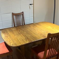 BEST OFFER Hardwood Leaflet Table set with chairs - can maybe do delivery