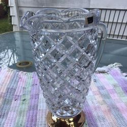 Genuine 24 % Lead Crystal Pitcher By Leonard, Made In Germany