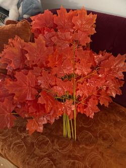 Ten fall extra large leaves are plastic size 27 inches tall