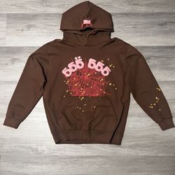 Sp5der Worldwide Angel Number Hoodie ‘Brown’