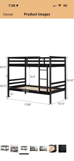 Solid wood bunk beds- Matte Black
