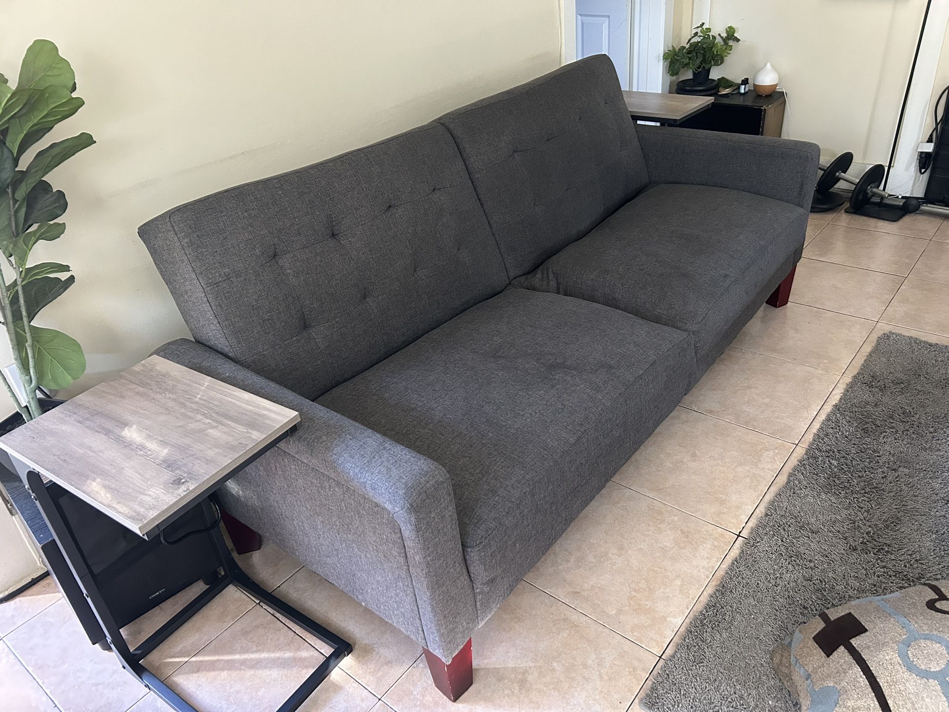 Blue/grey Three Position Futon