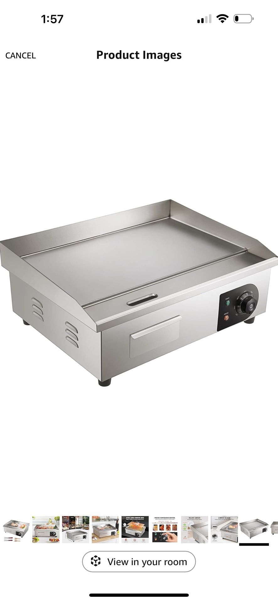 22” Electric griddle