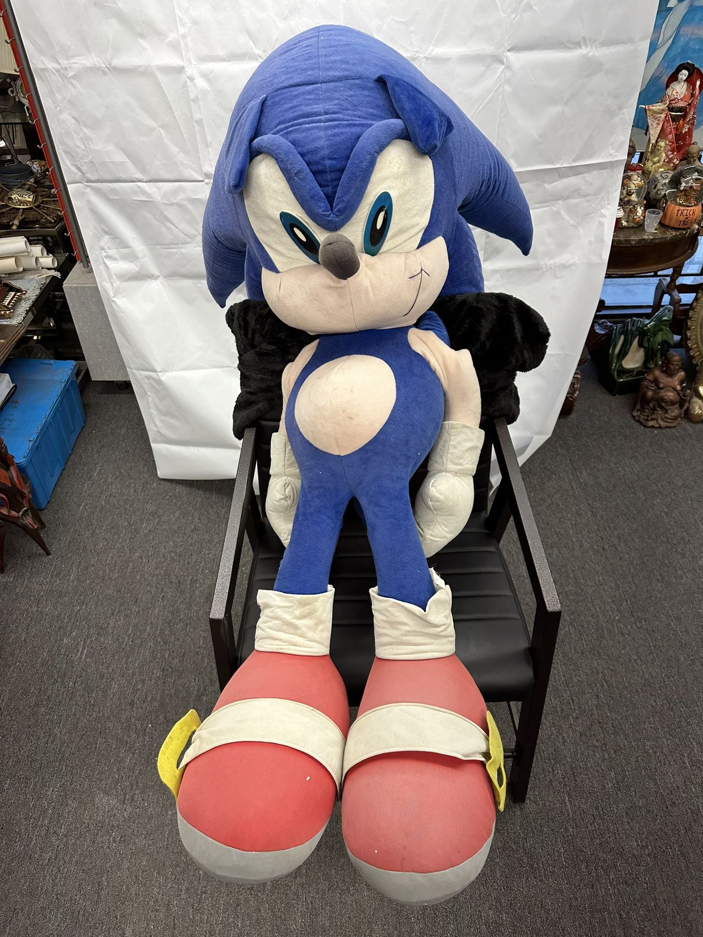 RARE Huge 60" Toy Network Sonic The Hedgehog Toy Doll ~ Foam Pellets Stuffed