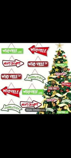 set of 8 grinch signs
