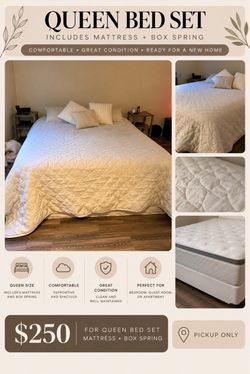 Queen Size Bed β Mattress & Box Spring Included ποΈ